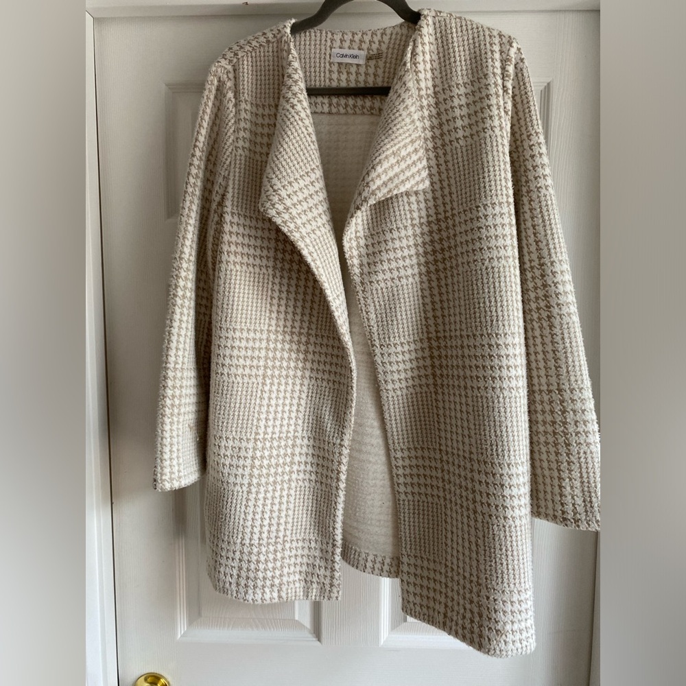 Calvin Klein houndstooth check cardigan- size M